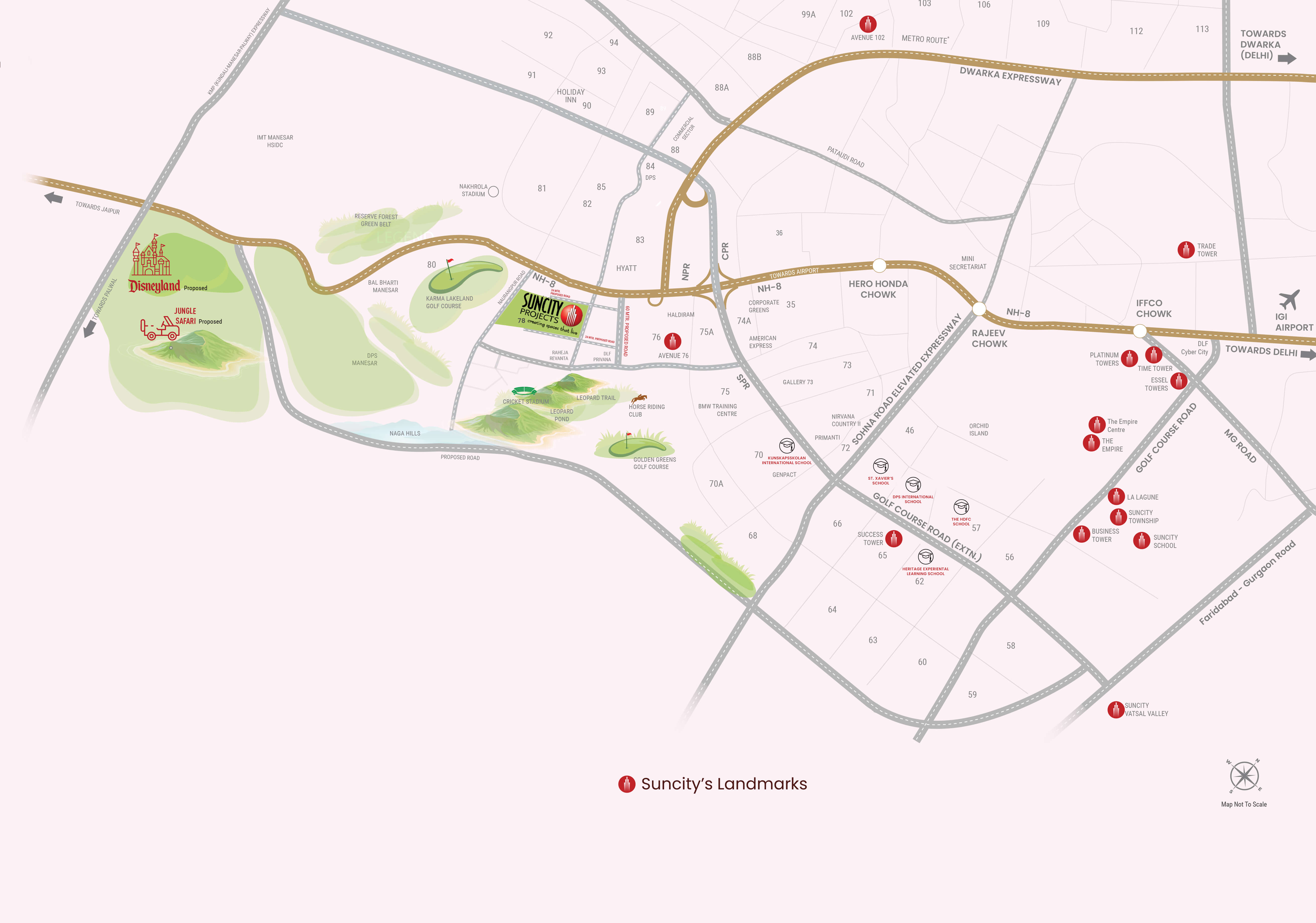 Suncity Monarch at Sector 78, Location Map plan